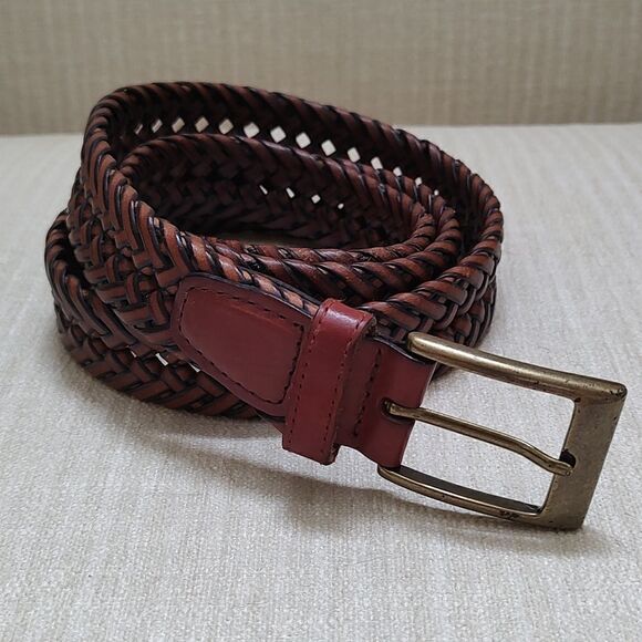 Saddlebred Woven Braided Leather Men's Belt in Brown - Picture 1 of 8